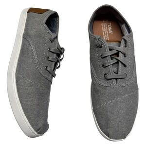 Toms Donovan Gray Canvas Sneakers Shoes Womens Size 10 casual boho neutral